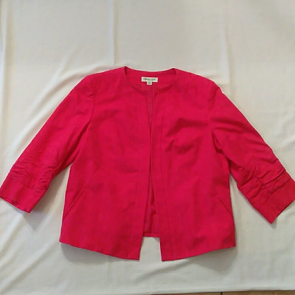 Dark Pink Brocade Blazer Jacket Coldwater Creek 16